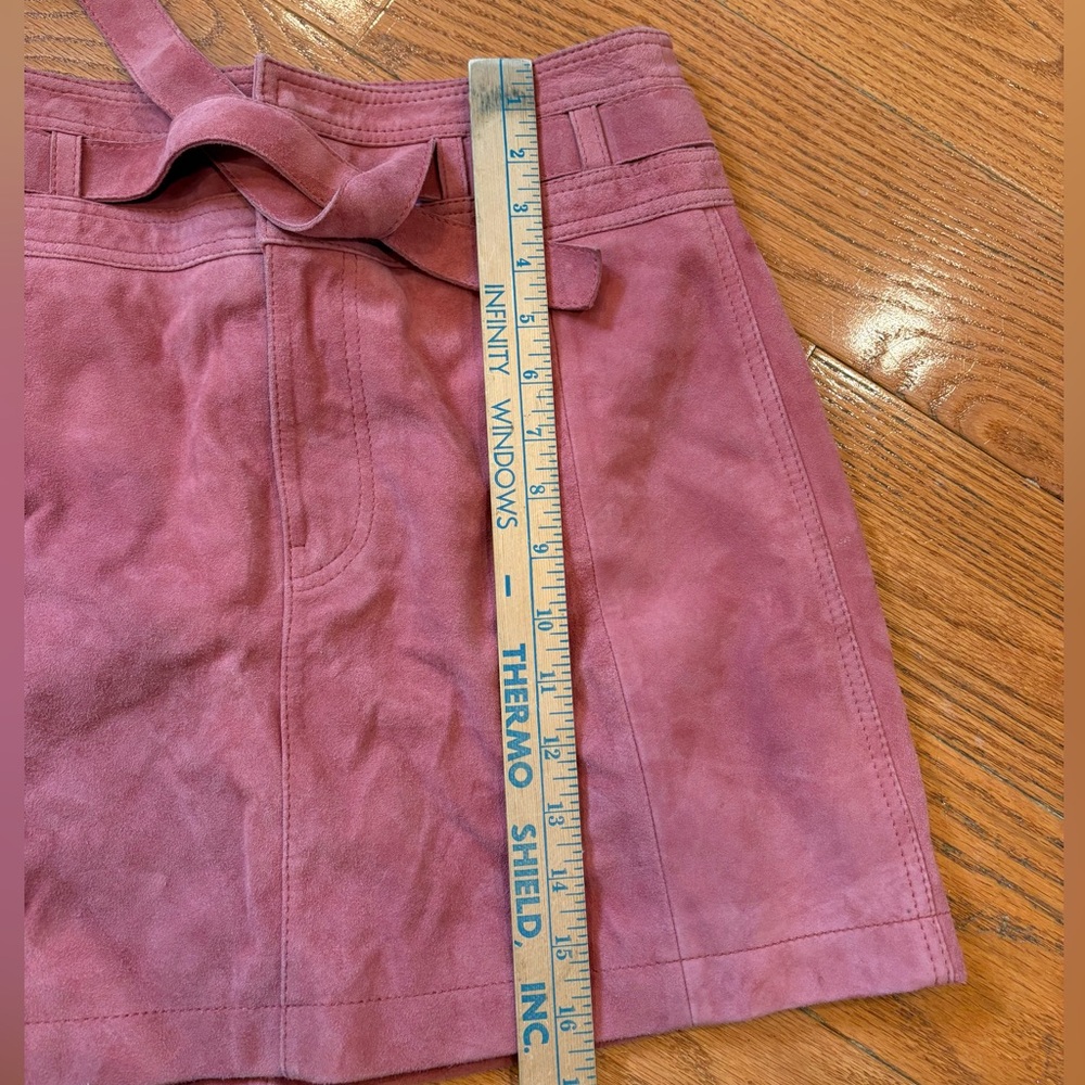 Free People Living for Love Goat Leather Mini Skirt –Pink / Dusty Rose – Size 10 - Picture 4 of 5